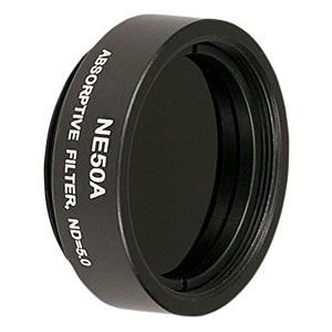 NE50A - Ø25 mm Absorptive ND Filter, SM1-Threaded Mount, Optical Density: 5.0