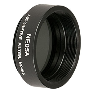 NE05A - Ø25 mm Absorptive ND Filter, SM1-Threaded Mount, Optical Density: 0.5