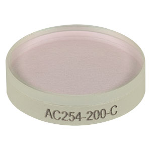 AC254-200-C - f = 200.0 mm, Ø1in Achromatic Doublet, ARC: 1050 - 1700 nm