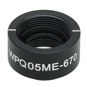 WPQ05ME-670 - Ø1/2in Mounted Polymer Zero-Order Quarter-Wave Plate, SM05-Threaded Mount, 670 nm