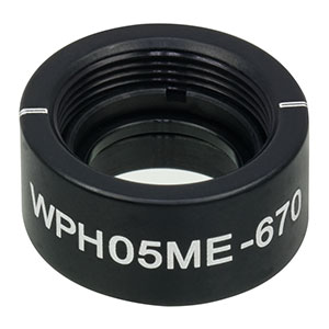 WPH05ME-670 - Ø1/2in Mounted Polymer Zero-Order Half-Wave Plate, SM05-Threaded Mount, 670 nm