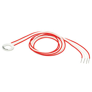 HT10KR1 - 10 W Metal Ceramic Ring Heater with 10 kΩ Thermistor, 12.4 mm OD, 7.2 mm ID