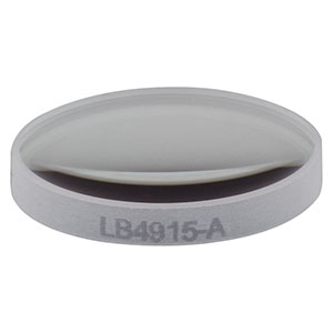 LB4915-A - f = 50 mm, Ø1/2in UV Fused Silica Bi-Convex Lens, AR Coating: 350 - 700 nm