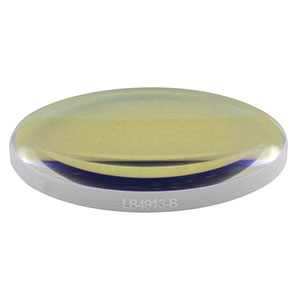 LB4913-B - f = 125 mm, Ø1in UV Fused Silica Bi-Convex Lens, AR Coating: 650 - 1050 nm