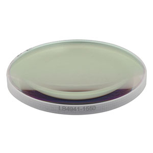 LB4941-1550 - f = 100 mm, Ø1in UV Fused Silica Bi-Convex Lens, 1550 nm V-Coating