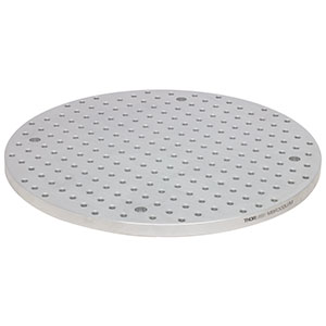 MBR300U/M - Unanodized, Circular, Aluminum Breadboard, Ø300.0 mm x 12.7 mm, M6 Double-Density Taps