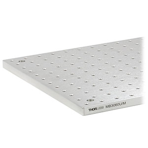 MB3060U/M - Unanodized Aluminum Breadboard, 300 mm x 600 mm x 12.7 mm, M6 Taps