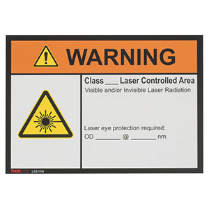LSS10W - Warning Laser Safety Sign, 10in x 14in