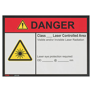LSS10D - Danger Laser Safety Sign, 10in x 14in