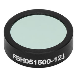 FBH051500-12 - Hard-Coated Bandpass Filter, Ø12.5 mm, CWL = 1500 nm, FWHM = 12 nm