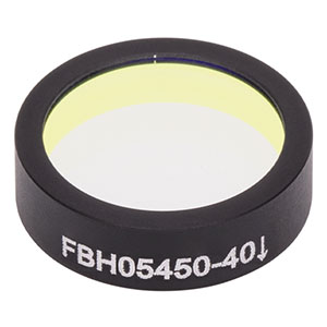 FBH05450-40 - Hard-Coated Bandpass Filter, Ø12.5 mm, CWL = 450 nm, FWHM = 40 nm