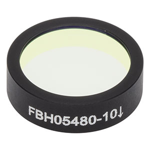FBH05480-10 - Hard-Coated Bandpass Filter, Ø12.5 mm, CWL = 480 nm, FWHM = 10 nm