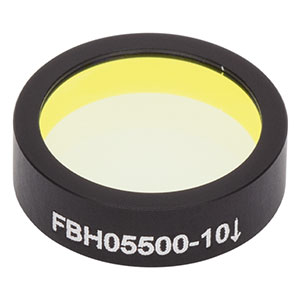 FBH05500-10 - Hard-Coated Bandpass Filter, Ø12.5 mm, CWL = 500 nm, FWHM = 10 nm