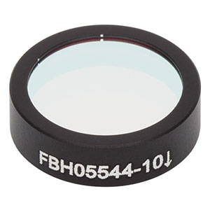 FBH05544-10 - Hard-Coated Bandpass Filter, Ø12.5 mm, CWL = 544 nm, FWHM = 10 nm