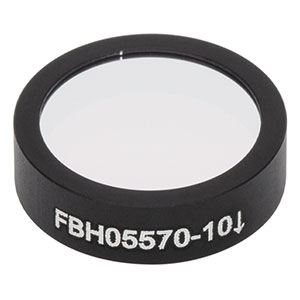FBH05570-10 - Hard-Coated Bandpass Filter, Ø12.5 mm, CWL = 570 nm, FWHM = 10 nm