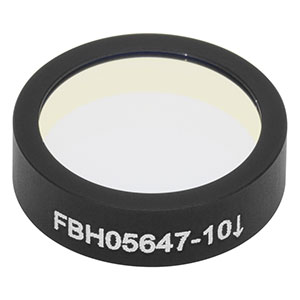 FBH05647-10 - Hard-Coated Bandpass Filter, Ø12.5 mm, CWL = 647 nm, FWHM = 10 nm