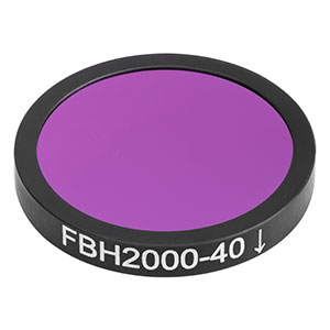 FBH2000-40 - Hard-Coated Bandpass Filter, Ø25 mm, CWL = 2000 nm, FWHM = 40 nm