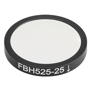 FBH525-25 - Hard-Coated Bandpass Filter, Ø25 mm, CWL = 525 nm, FWHM = 25 nm