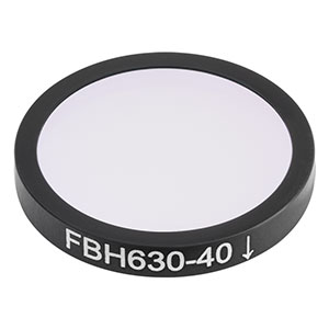 FBH630-40 - Hard-Coated Bandpass Filter, Ø25 mm, CWL = 630 nm, FWHM = 40 nm