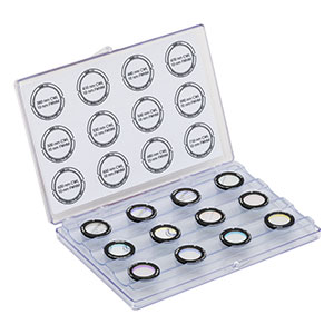 HSCFW3 - Hard-Coated VIS Bandpass Filter Kit (10 nm FWHM), Mounted, Set of 12