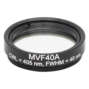 MVF40A - Mounted Machine Vision Bandpass Filter, M27 x 0.5 External Threads, CWL = 405 nm, FWHM = 40 nm