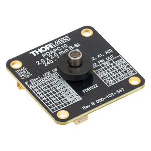 PDAPC10 - Black Si Switchable Gain Detector on PCB, 240 to 1170 nm, 11 MHz BW, 4 mm²