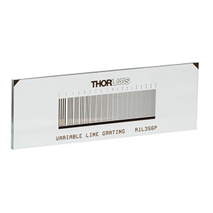 R1L3S6P - Positive Variable Line Grating Test Target, 3in x 1in