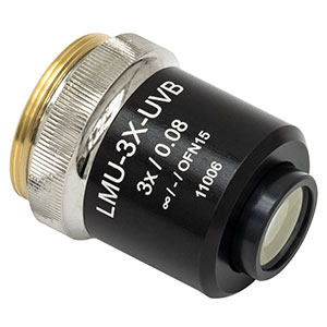 LMU-3X-UVB - MicroSpot Focusing Objective, 3X, 240 - 360 nm, NA = 0.08