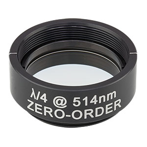 WPQ10M-514 - Ø1in Zero-Order Quarter-Wave Plate, SM1-Threaded Mount, 514 nm