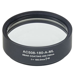 AC508-180-A-ML - f=180 mm, Ø2in Achromatic Doublet, SM2-Threaded Mount, ARC: 400-700 nm