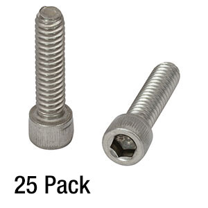 SH25S100 - 1/4in-20 Stainless Steel Cap Screw, 1in Long, 25 Pack