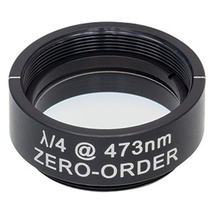 WPQ10M-473 - Ø1in Zero-Order Quarter-Wave Plate, SM1-Threaded Mount, 473 nm