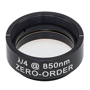 WPQ10M-850 - Ø1in Zero-Order Quarter-Wave Plate, SM1-Threaded Mount, 850 nm