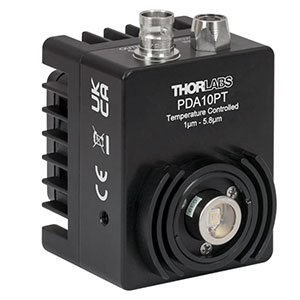 PDA10PT - InAsSb Amplified Detector with TEC, 1.0 - 5.8 µm, AC-Coupled Amplifier, Ø1 mm, 100 - 240 VAC