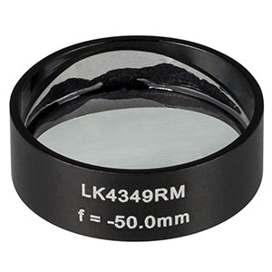 LK4349RM -  f= -50.0 mm, Ø1in, UVFS Mounted Plano-Concave Round Cyl Lens 