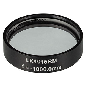 LK4015RM -  f= -1000.0 mm, Ø1in, UVFS Mounted Plano-Concave Round Cyl Lens 