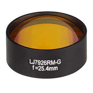 LJ7926RM-G - f = 25.4 mm, Ø1in, ZnSe Mounted Plano-Convex Round Cyl Lens, ARC: 7 - 12 µm