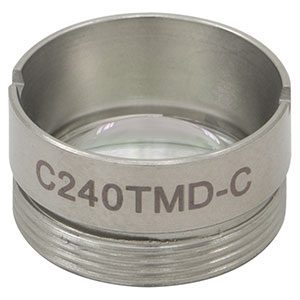 C240TMD-C - f = 8.0 mm, NA = 0.50, WD = 3.8 mm, Mounted Aspheric Lens, ARC: 1050 - 1700 nm