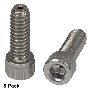 SH25S075V - 1/4in-20 Vacuum-Compatible Vented Cap Screw, 316 Stainless Steel, 3/4in Long, 5 Pack