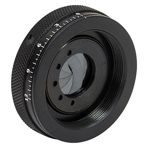 SM1D12CZ - SM1 Graduated Ring-Actuated Zero Aperture Iris Diaphragm, Ø12.0 mm Max Aperture