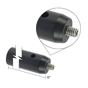 TRA1 - Ø1/2in Aluminum Post, 8-32 Setscrew, 1/4in-20 Tap, L = 1in