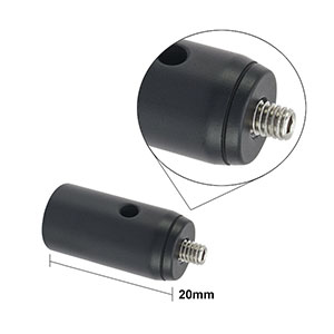 TRA20/M - Ø12.7 mm Aluminum Post, M4 Setscrew, M6 Tap, L = 20 mm