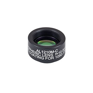 AL1210M-C - Ø12.5 mm S-LAH64 Mounted Aspheric Lens, f=10 mm, NA=0.55,  ARC: 1050-1700 nm