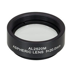 AL2520M - Ø25 mm S-LAH64 Mounted Aspheric Lens, f=20 mm, NA=0.54, Uncoated