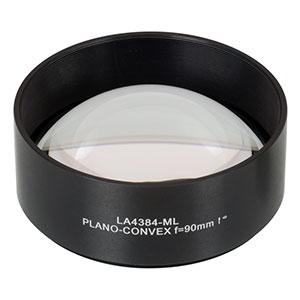 LA4384-ML - Ø75 mm UVFS Plano-Convex Lens, SM3-Threaded Mount, f = 90.0 mm, Uncoated