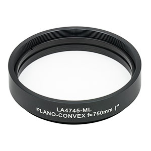 LA4745-ML - Ø2in UVFS Plano-Convex Lens, SM2-Threaded Mount, f = 750.0 mm, Uncoated