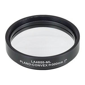 LA4855-ML - Ø2in UVFS Plano-Convex Lens, SM2-Threaded Mount, f = 300.0 mm, Uncoated