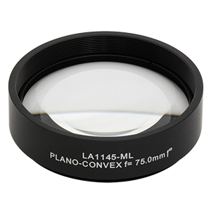LA1145-ML - Ø2in N-BK7 Plano-Convex Lens, SM2-Threaded Mount, f = 75 mm, Uncoated