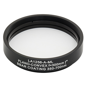 LA1256-A-ML - Ø2in N-BK7 Plano-Convex Lens, SM2-Threaded Mount, f = 300 mm, ARC: 350-700 nm