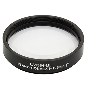 LA1384-ML - Ø2in N-BK7 Plano-Convex Lens, SM2-Threaded Mount, f = 125 mm, Uncoated